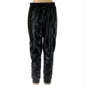 $160 HEROINE SPORT Faux Leather Pants Jogger Boyfriend Cut High Waist